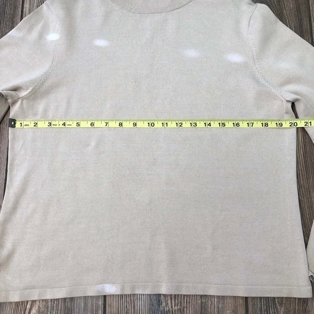 Vtg Pendleton Tan Turtleneck Silk Sweater Large